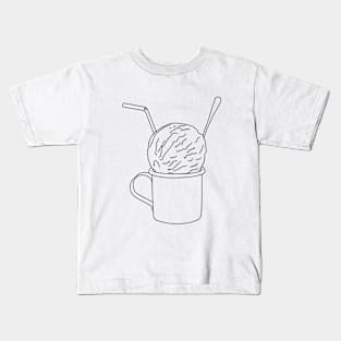 line art of vintage ice cream Kids T-Shirt